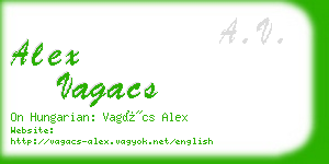 alex vagacs business card